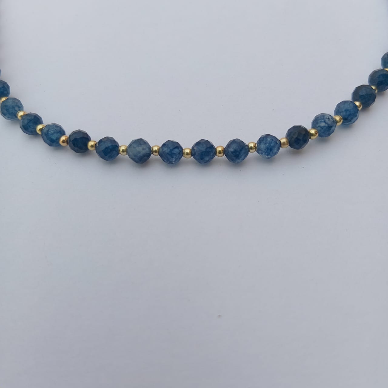 Dainty Faceted Sapphire Necklace - 4mm Natural Gemstones & Sterling Silver Clasp