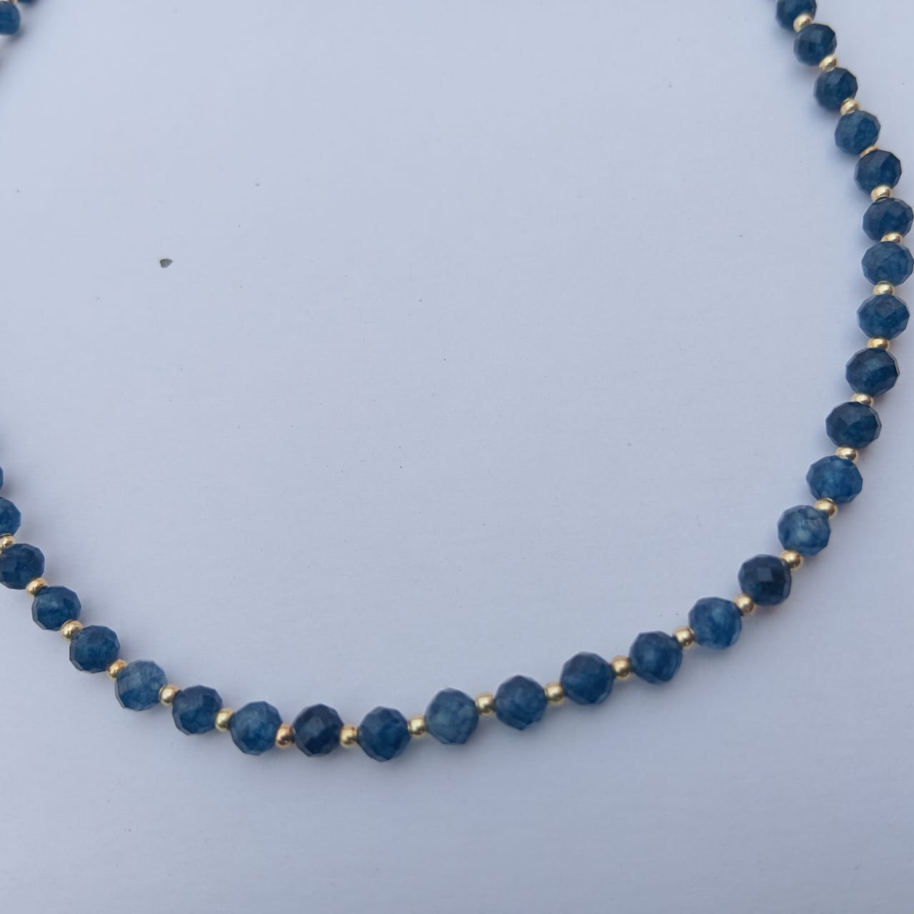 Dainty Faceted Sapphire Necklace - 4mm Natural Gemstones & Sterling Silver Clasp