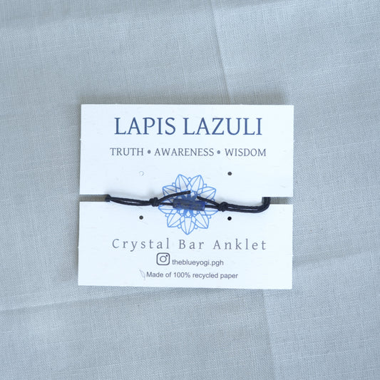 Lapis Lazuli - Crystal Bar Anklet - Adjustable