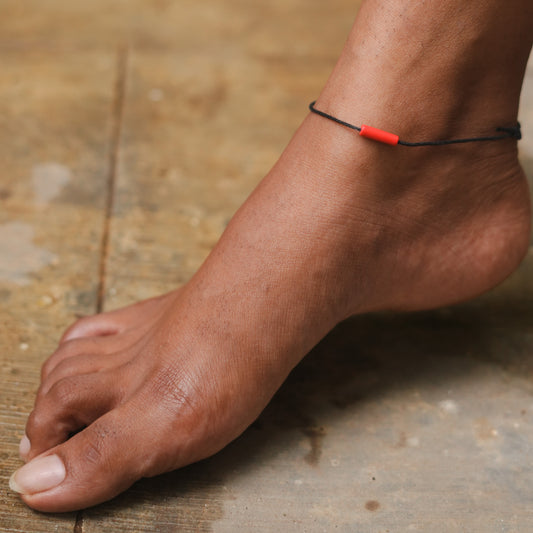 Coral - Crystal Bar Anklet - Adjustable