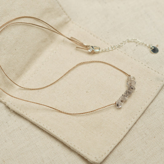 Dainty Herkimer Diamond and Sterling silver Necklace - April Birthstone