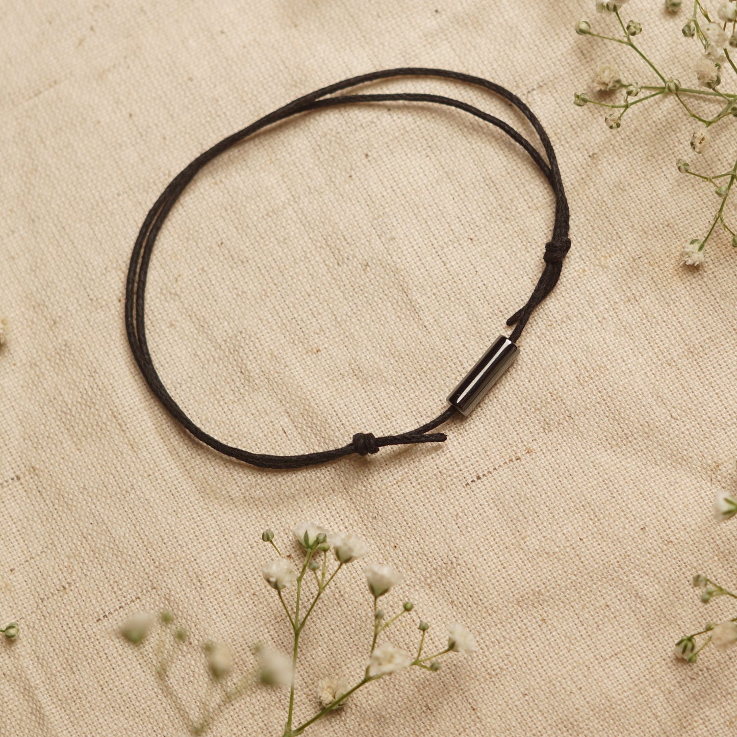 Hematite - Crystal Bar Anklet - Adjustable