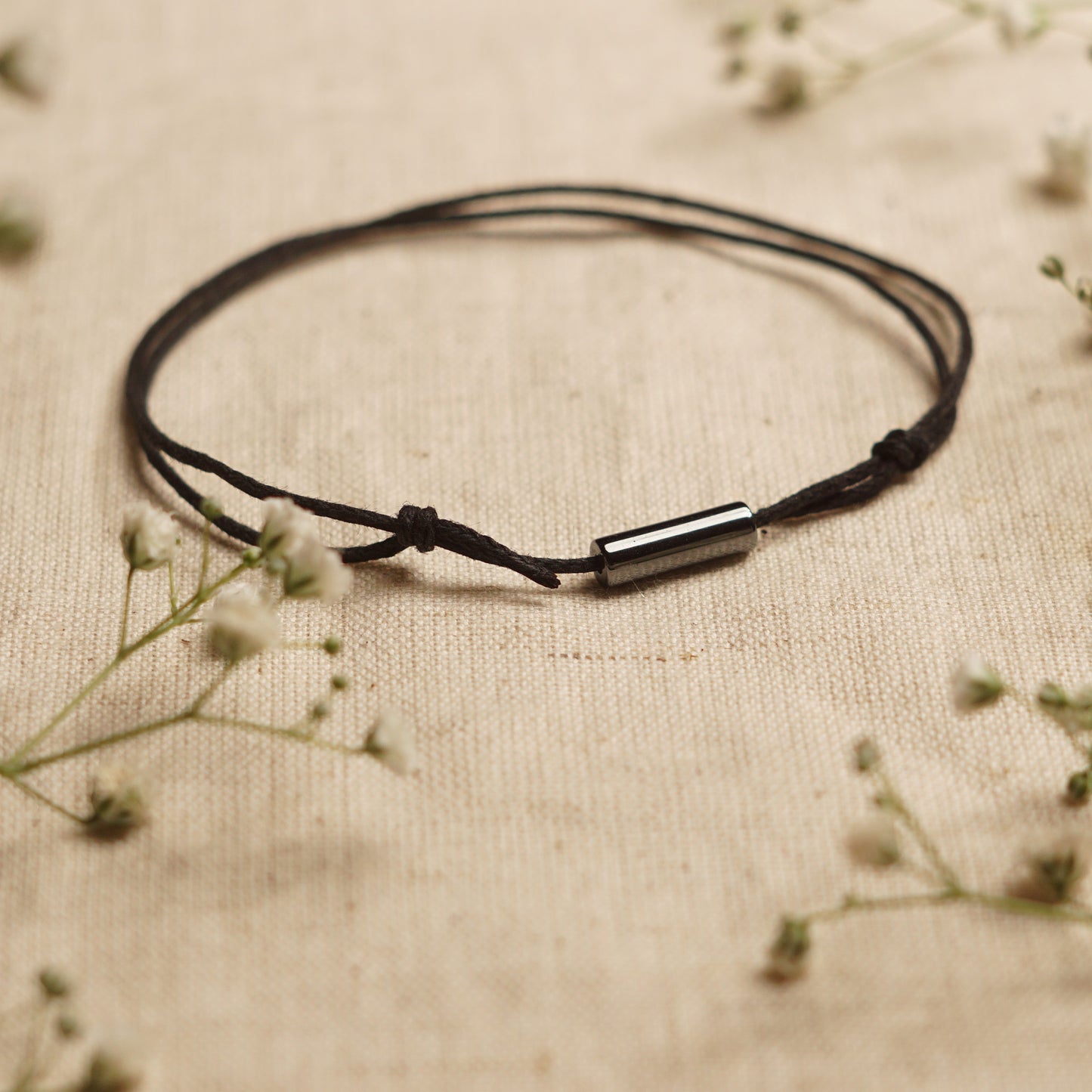 Hematite - Crystal Bar Anklet - Adjustable