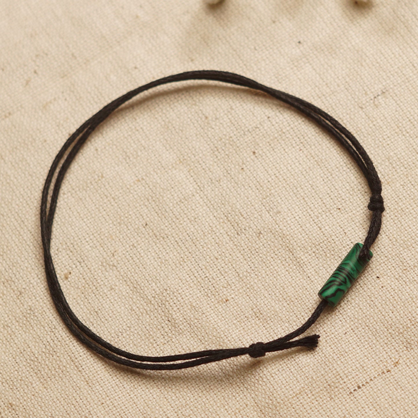 MALACHITE - Crystal Bar Anklet - Adjustable