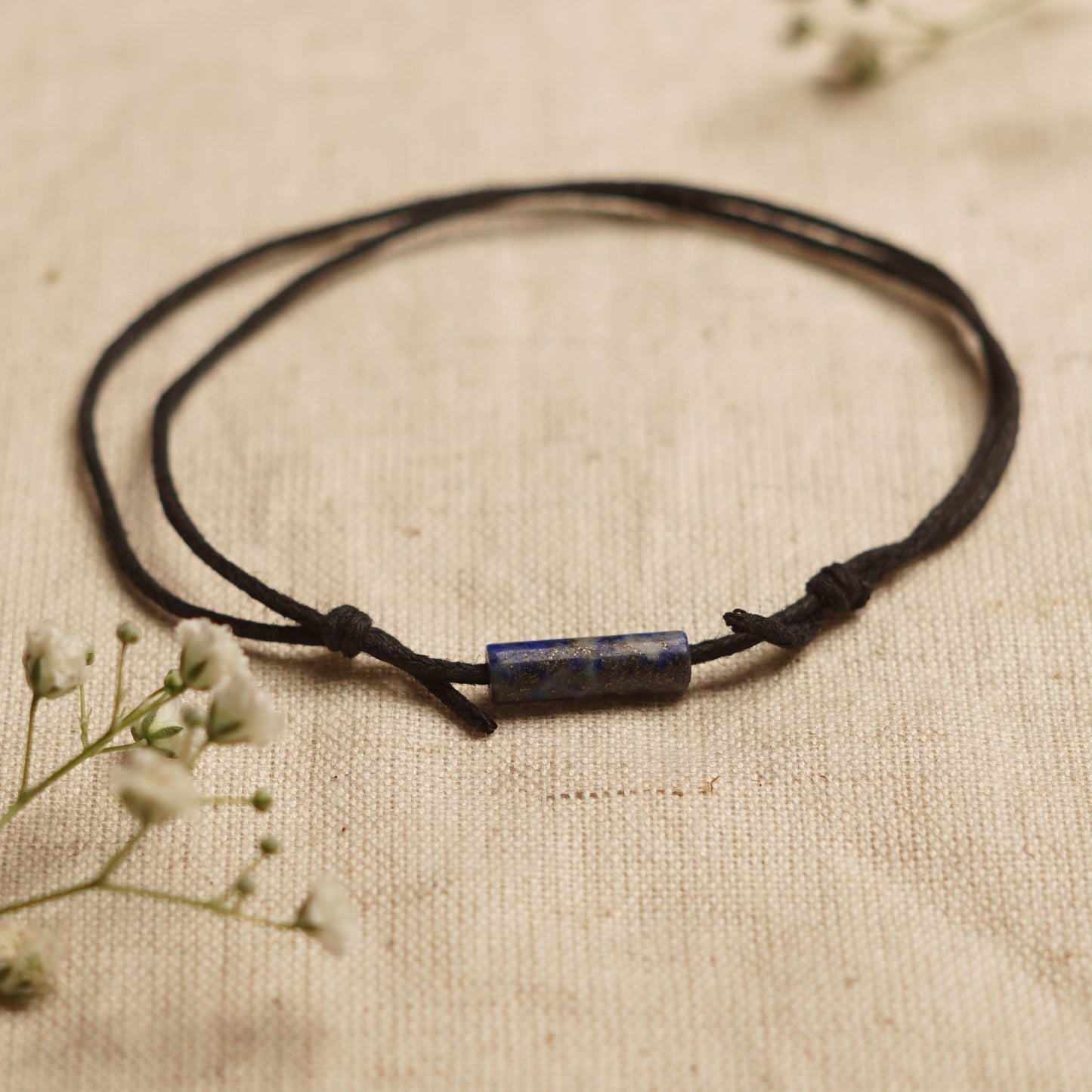 Lapis Lazuli - Crystal Bar Anklet - Adjustable