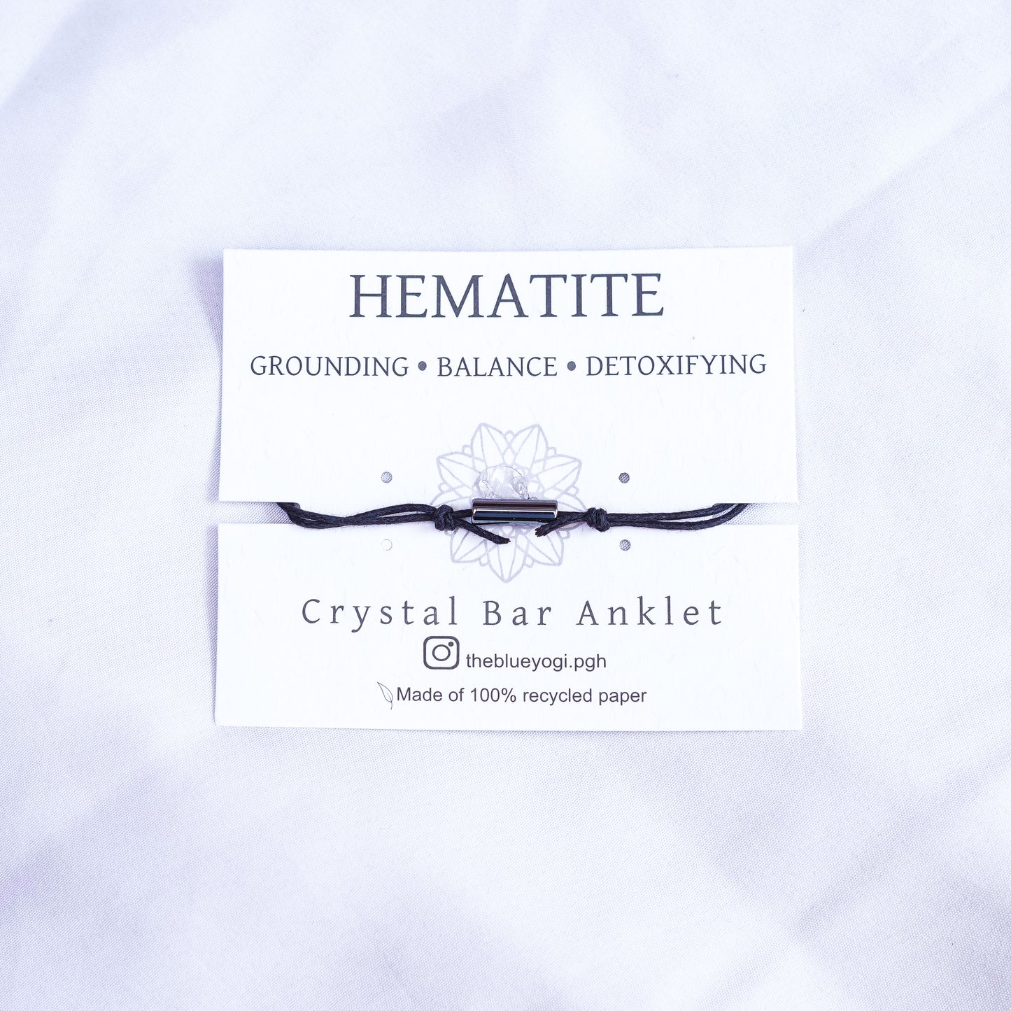 Hematite - Crystal Bar Anklet - Adjustable