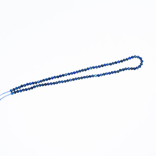 Natural Lapis Lazuli - 4mm Faceted Gemstone strand- Grade AAA
