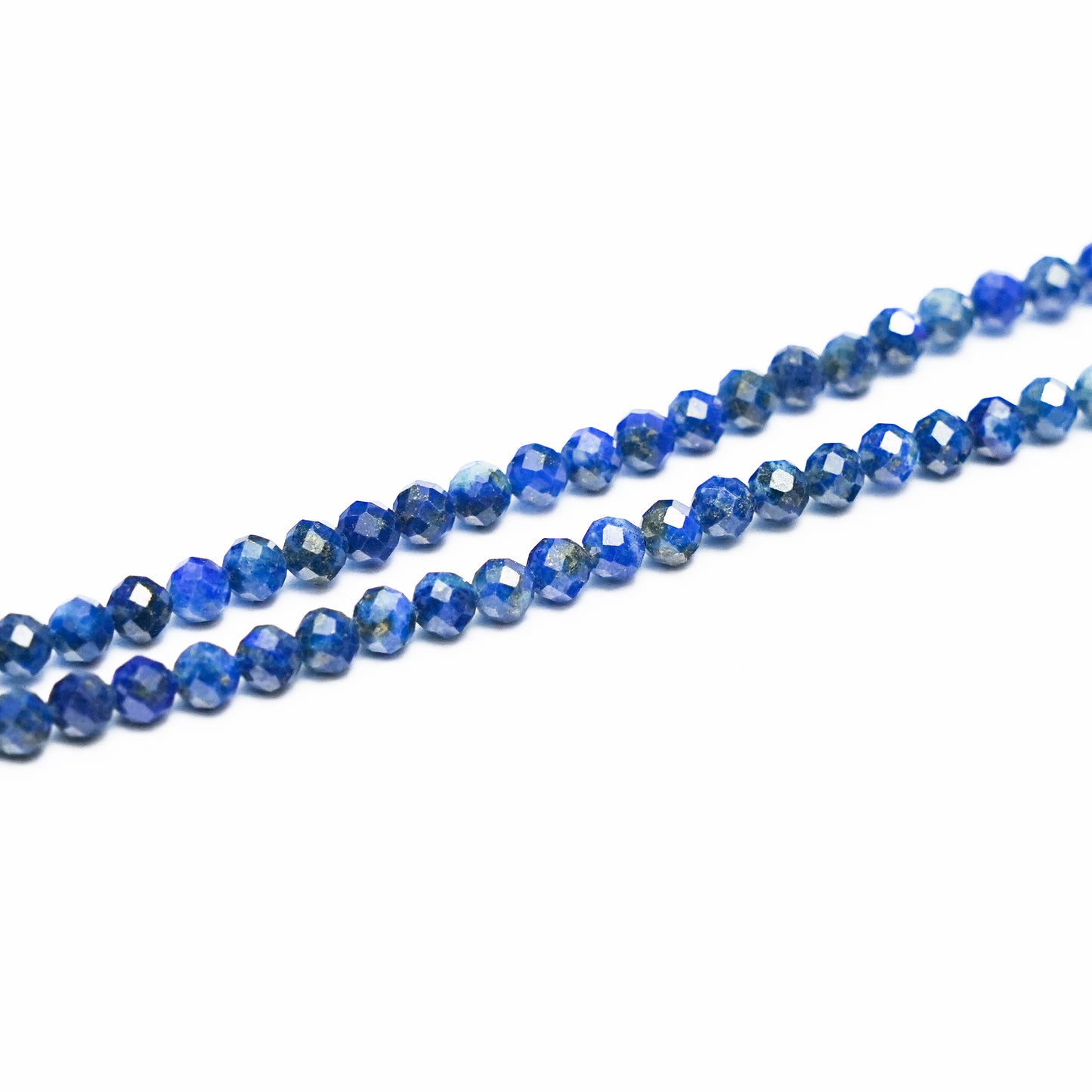 Natural Lapis Lazuli - 4mm Faceted Gemstone strand- Grade AAA