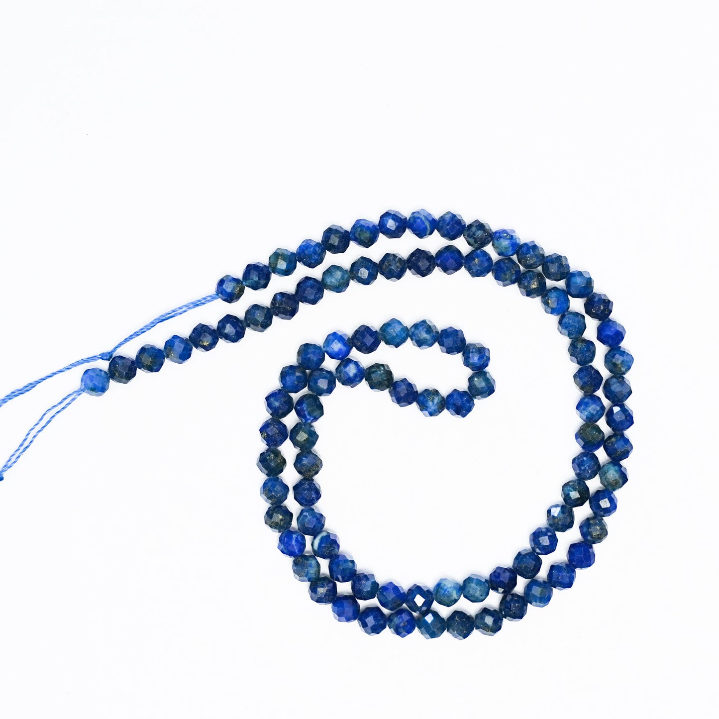 Natural Lapis Lazuli - 4mm Faceted Gemstone strand- Grade AAA