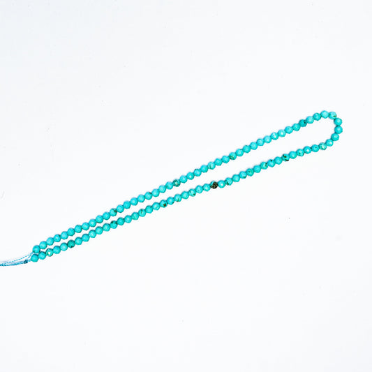 Natural Blue Turquoise - 4mm Faceted Gemstone beads - Grade AAA