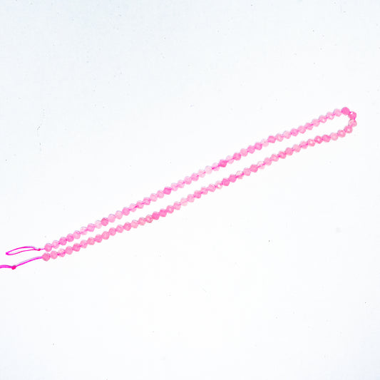 Natural Rose Quartz - 4mm Faceted Gemstone strand- Grade AAA