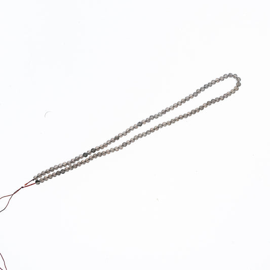 Natural Smoky quartz - 4mm Faceted Gemstone beads - Grade AAA