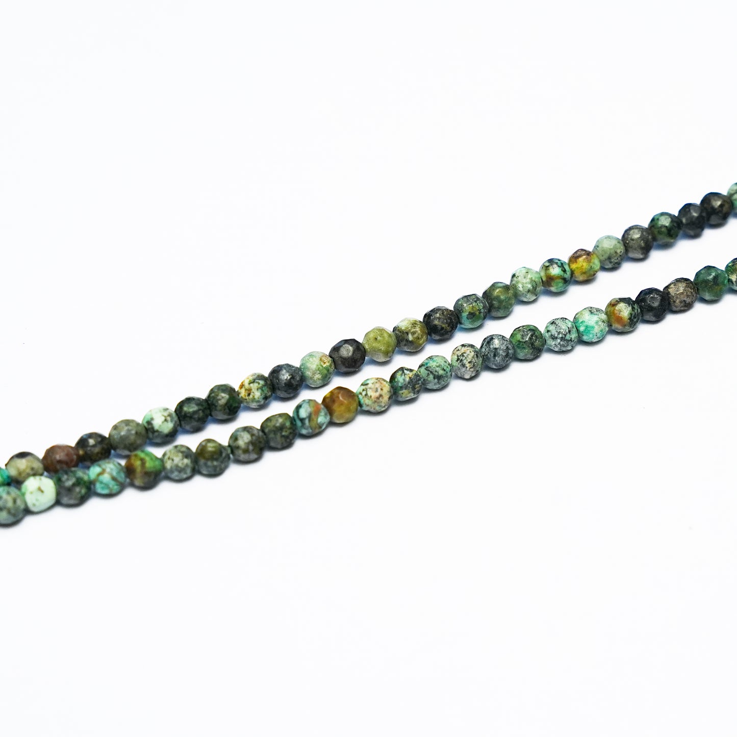Natural African Turquoise - 4mm Faceted Gemstone strand- Grade AAA