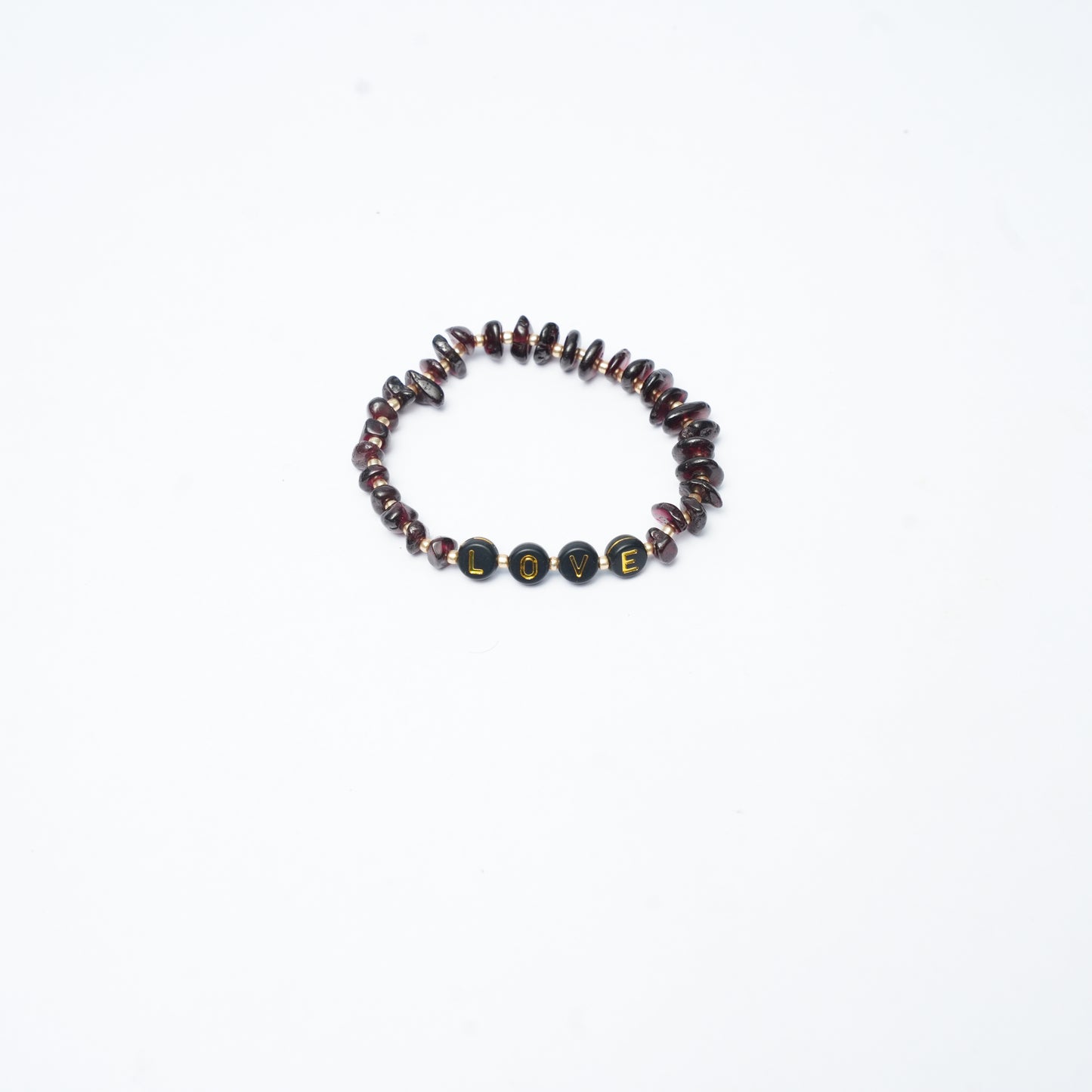 LOVE - Garnet Chip Bracelet