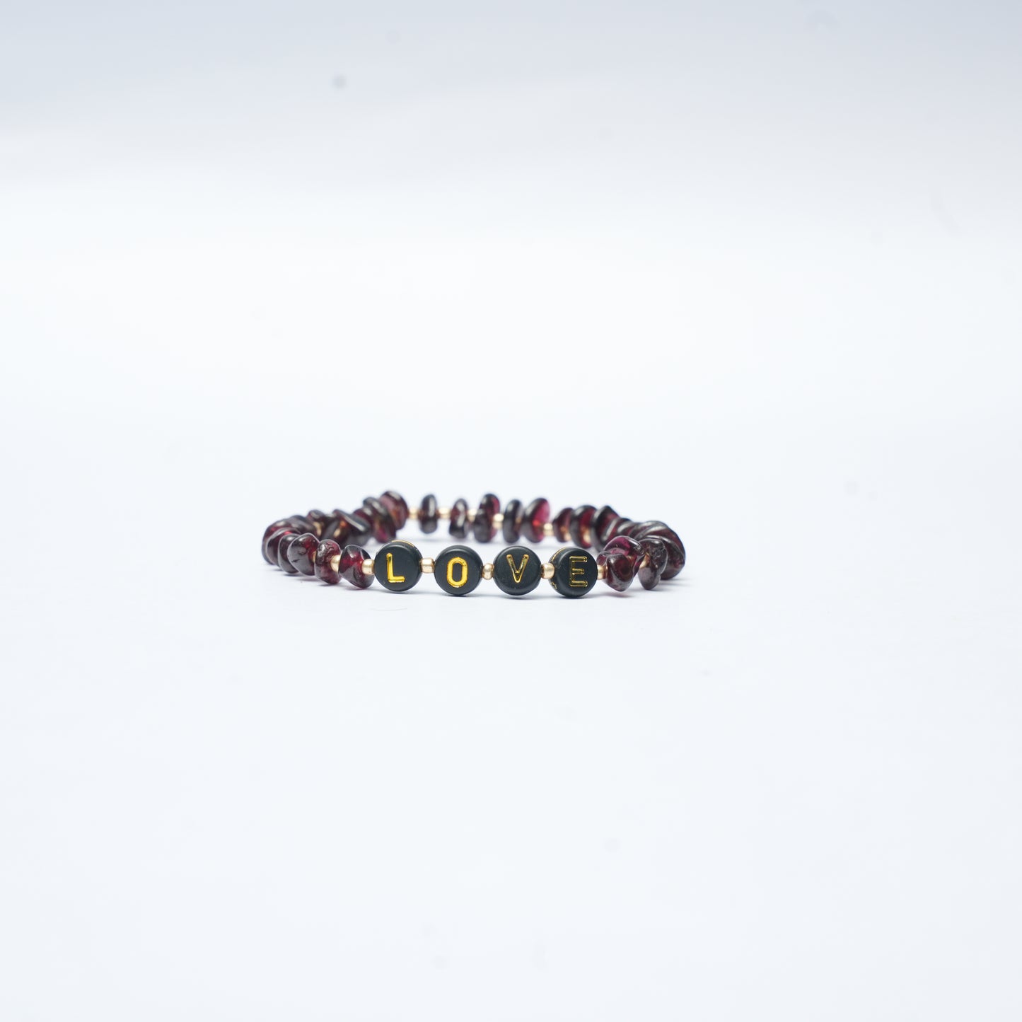 LOVE - Garnet Chip Bracelet