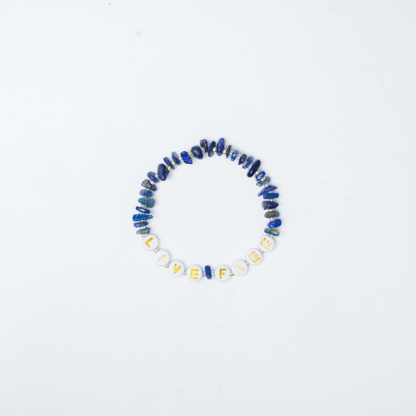 LIVE FREE - Lapis Lazuli Chip Bracelet