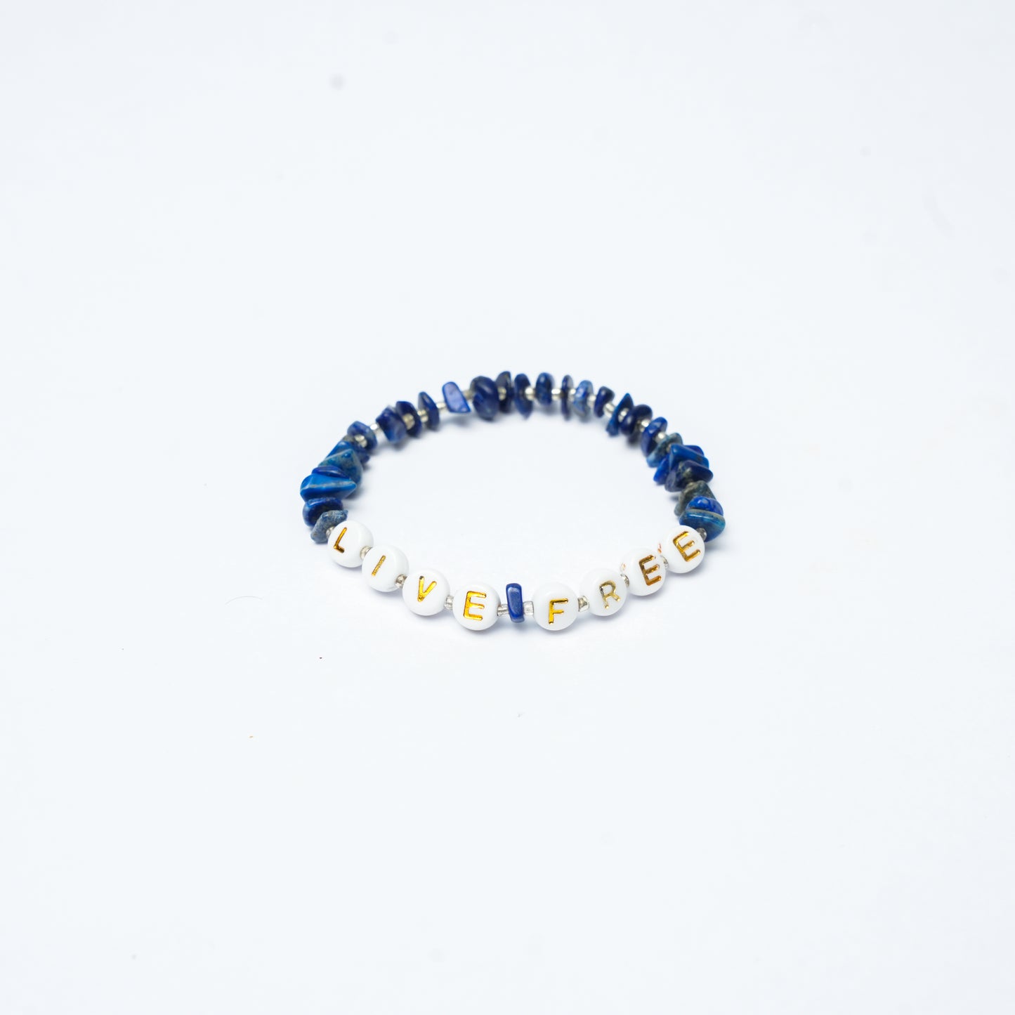 LIVE FREE - Lapis Lazuli Chip Bracelet