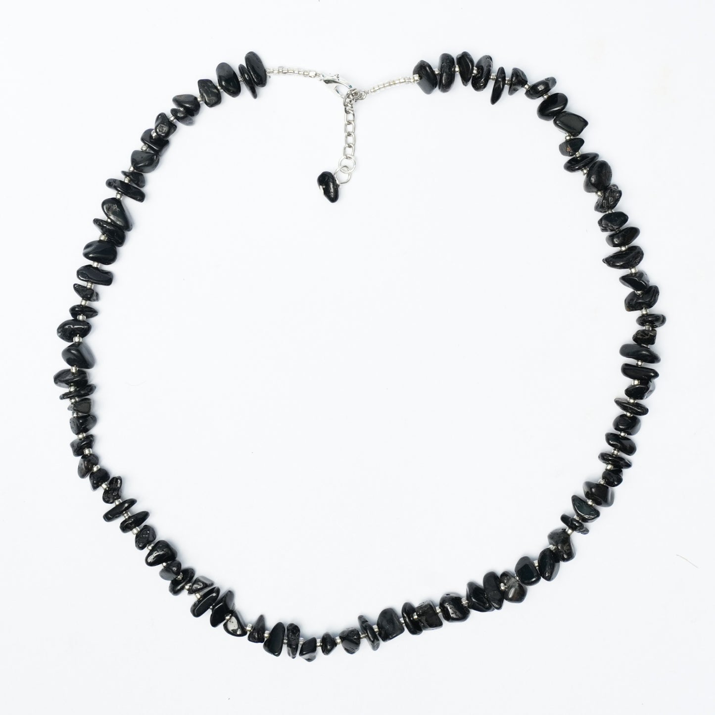 Black Tourmaline Chip bead Necklace - adjustable length
