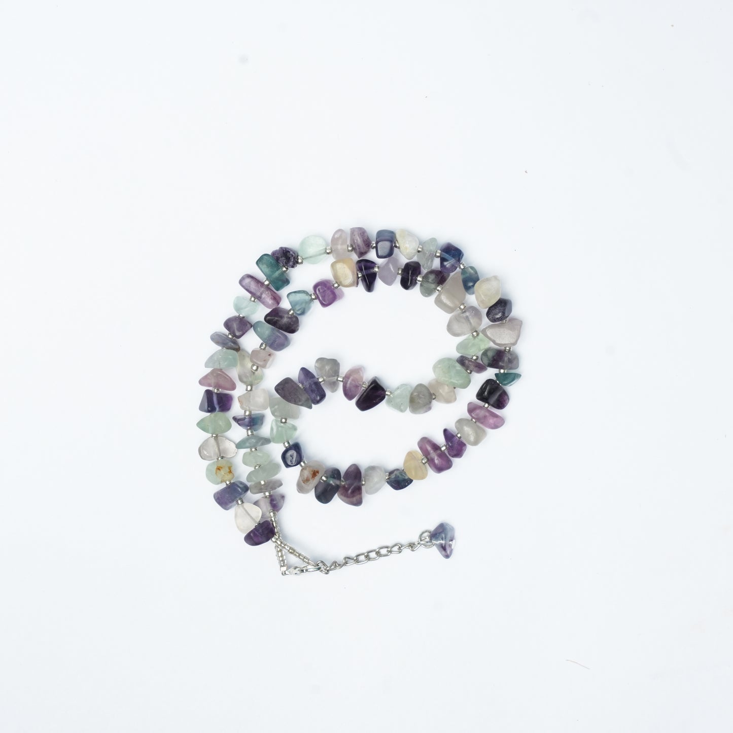 Natural Fluorite Chip bead Necklace - adjustable length
