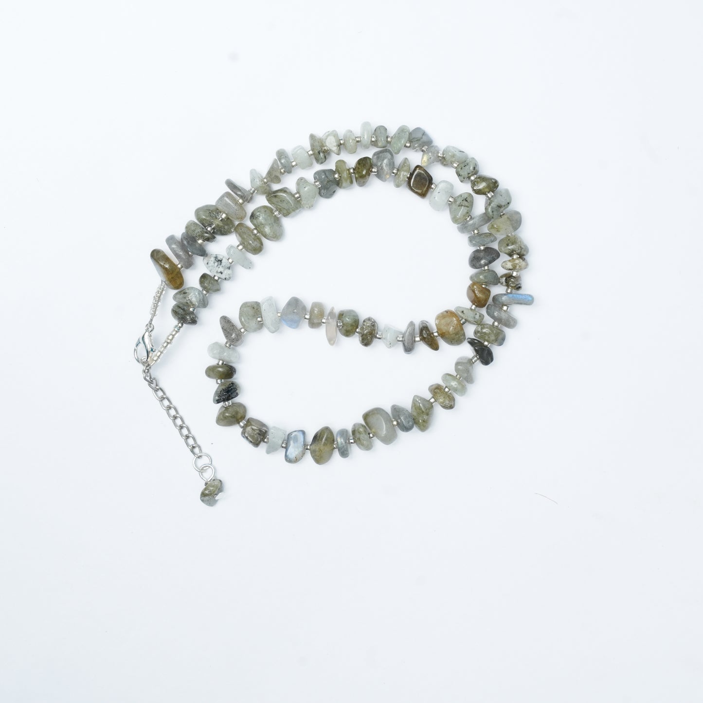 Natural Labradorite Chip bead Necklace - adjustable length