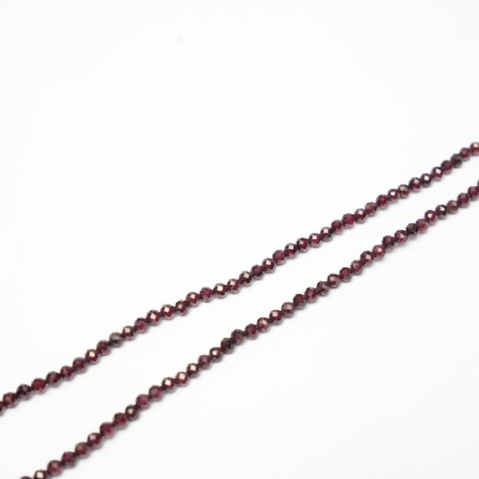 Dainty Faceted Garnet Necklace - 4mm Natural Gemstones & Sterling Silver Clasp