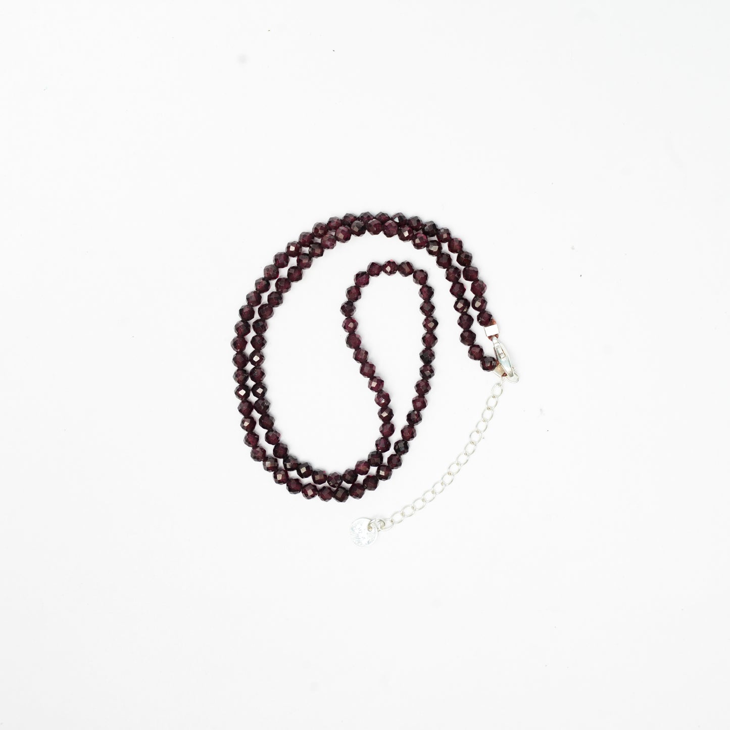 Dainty Faceted Garnet Necklace - 4mm Natural Gemstones & Sterling Silver Clasp