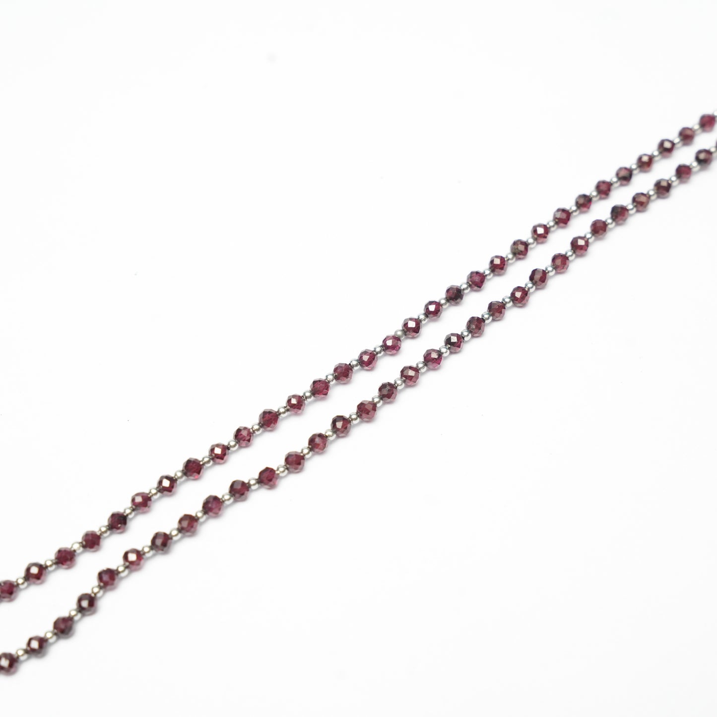 Dainty Faceted Garnet Necklace - 4mm Natural Gemstones & Sterling Silver Clasp
