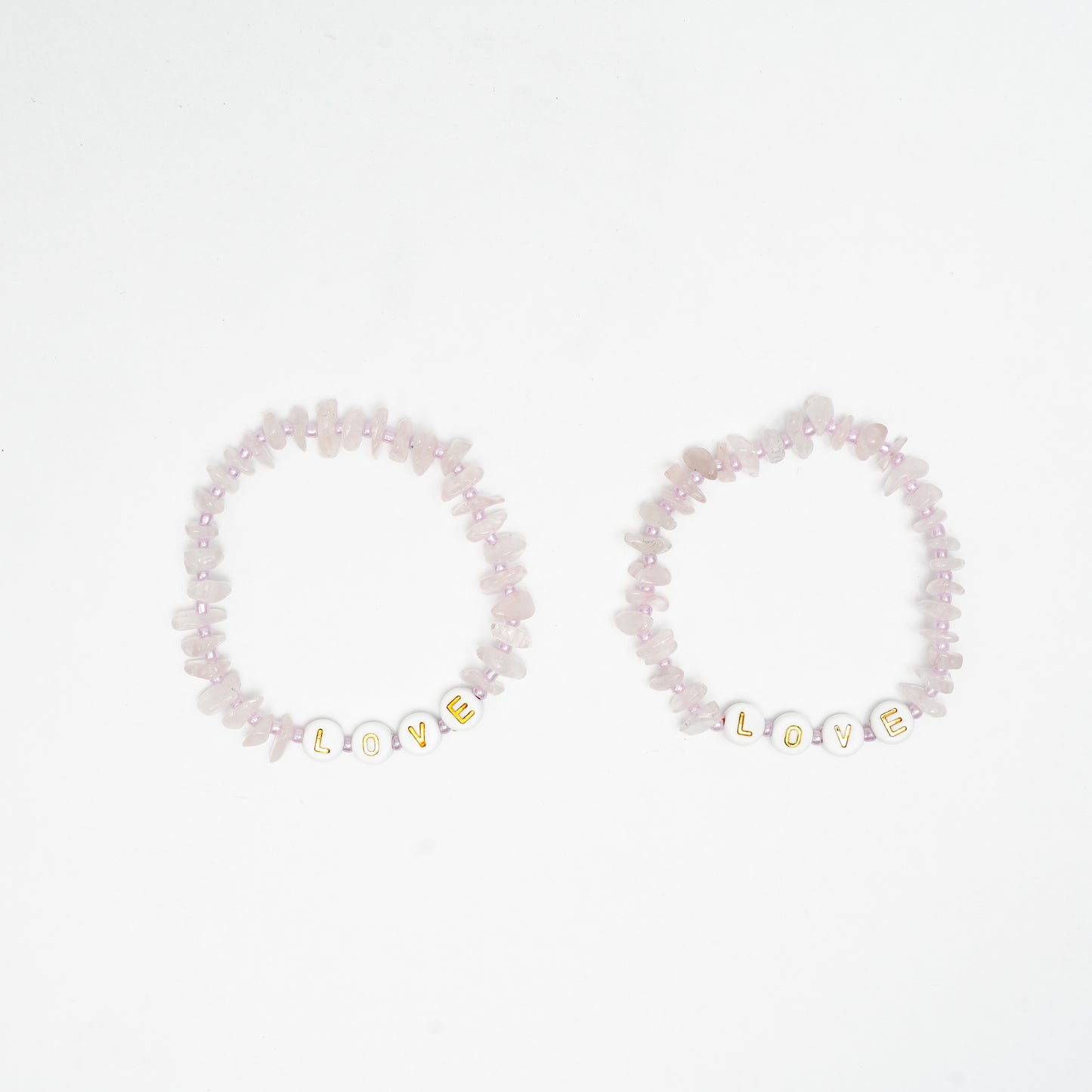 LOVE - Rose Quartz Chip Bracelet