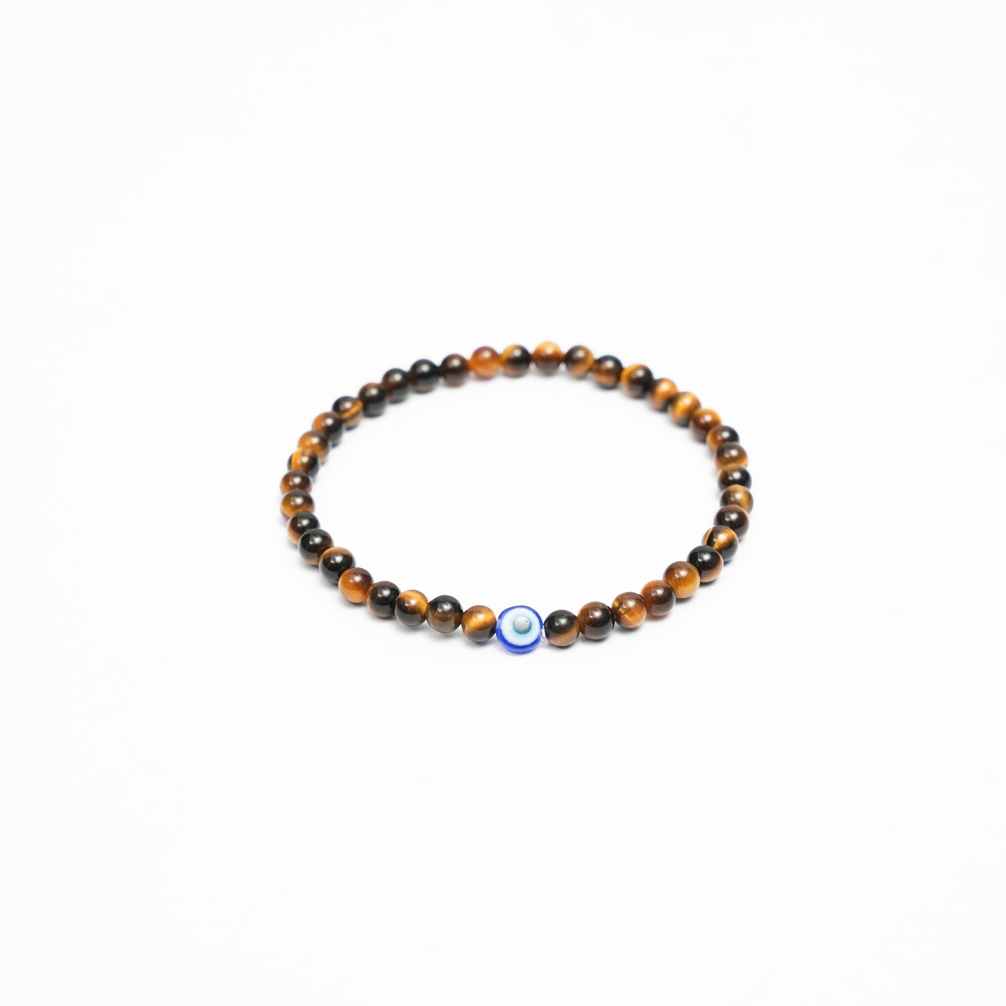 Tiger Eye stretchy Bracelet with an evil eye bead