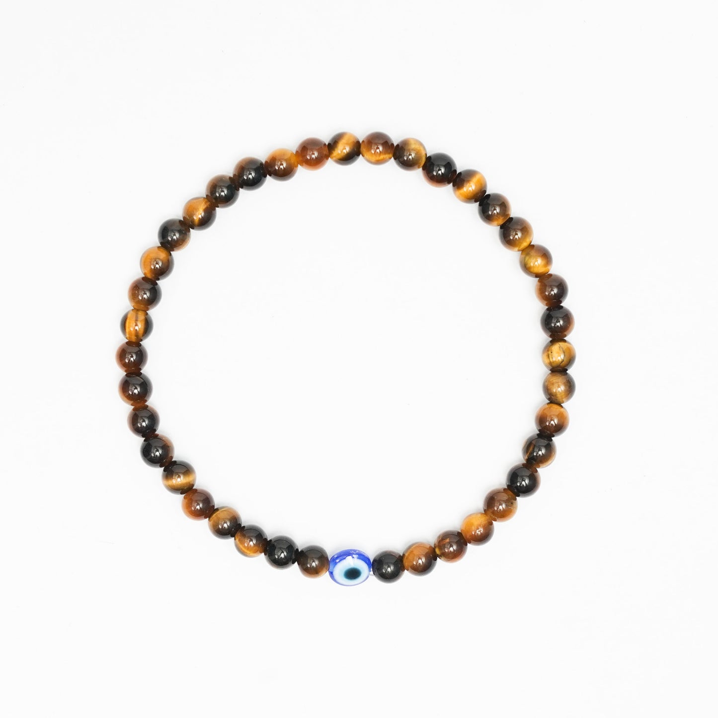 Tiger Eye stretchy Bracelet with an evil eye bead