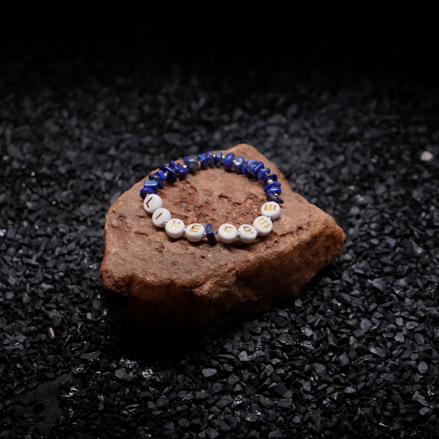 LIVE FREE - Lapis Lazuli Chip Bracelet