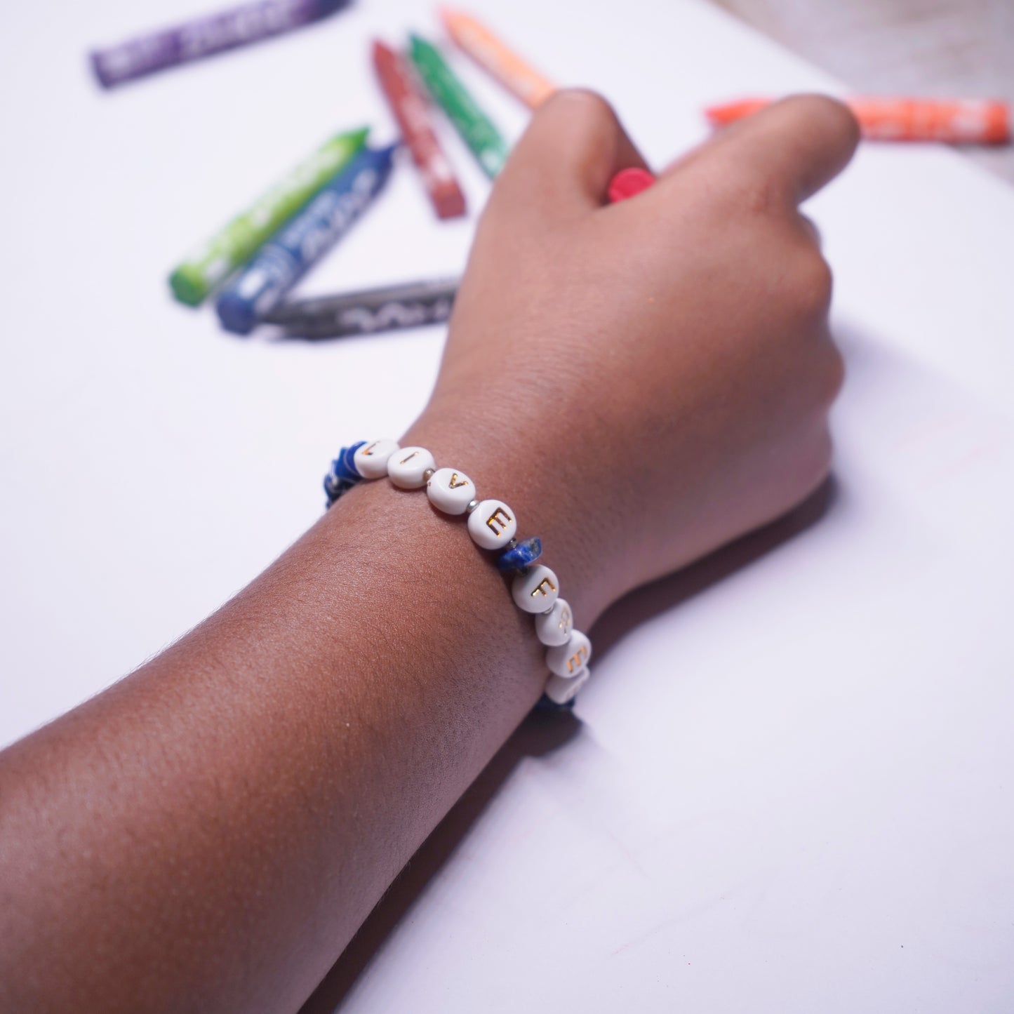 LIVE FREE - Lapis Lazuli Chip Bracelet