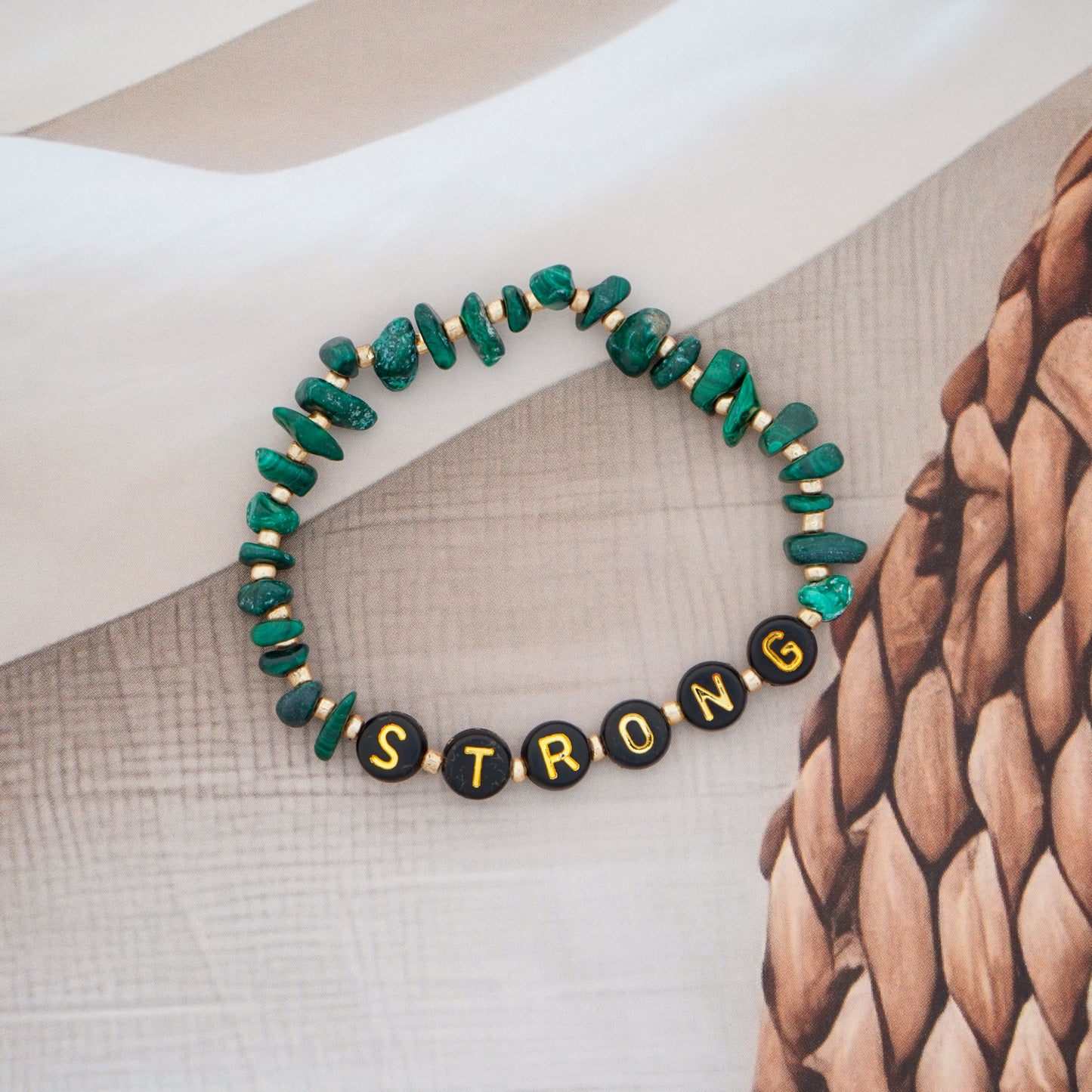 STRONG - Malachite Chip Bracelet