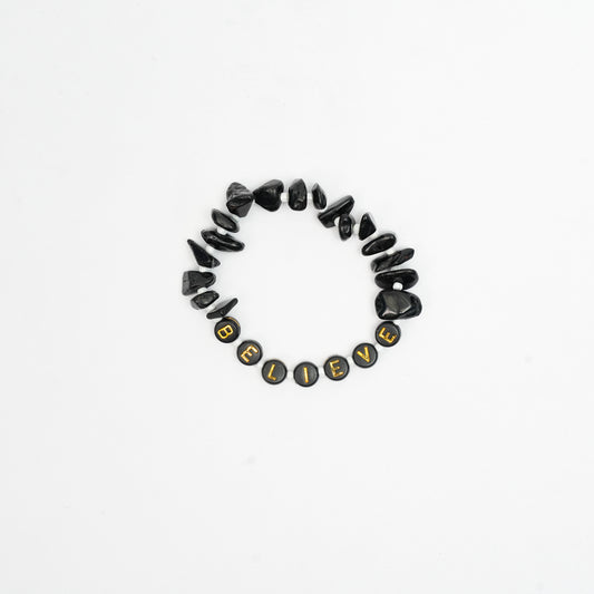 BELIEVE - Black Tourmaline Chip Bracelet