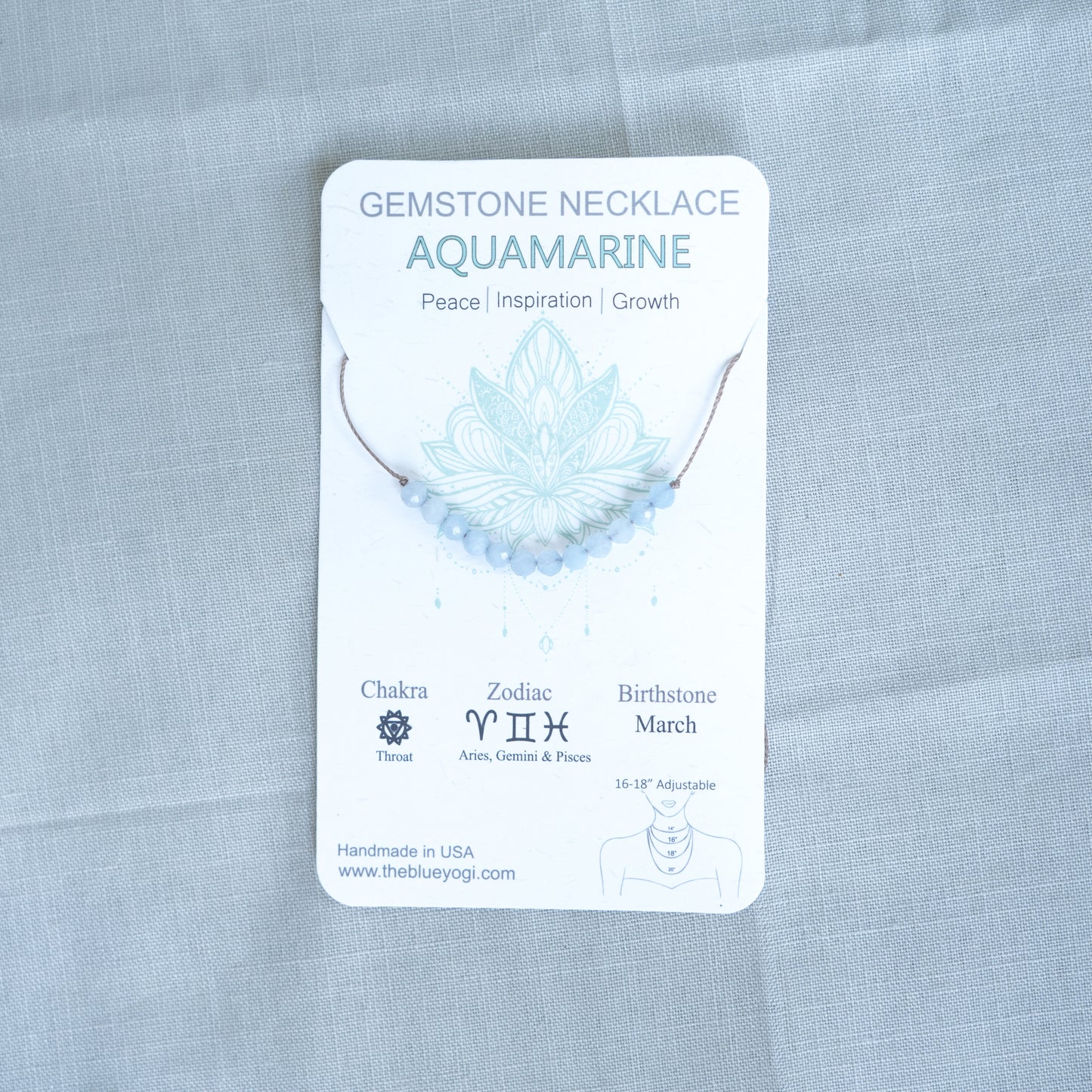 Dainty Aquamarine and Sterling silver Necklace - March Birthstone