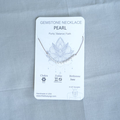 Dainty Pearl and Sterling silver Necklace - June Birthstone