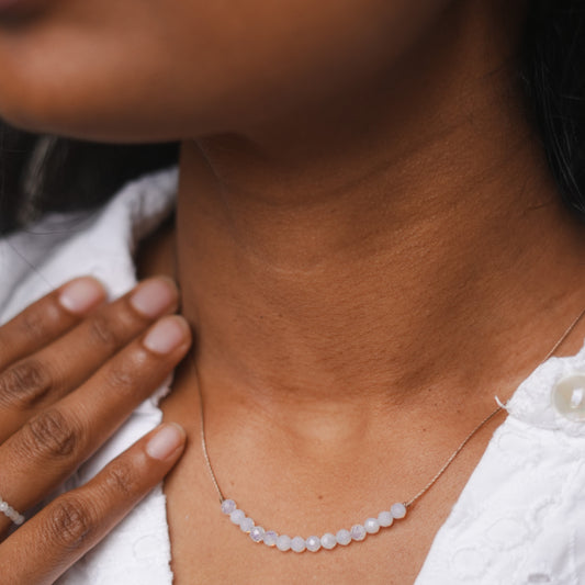 Dainty Opalite and Sterling silver Necklace - October Birthstone