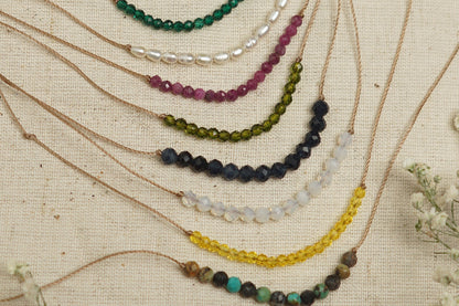 Dainty African Turquoise and Sterling silver Necklace - December Birthstone