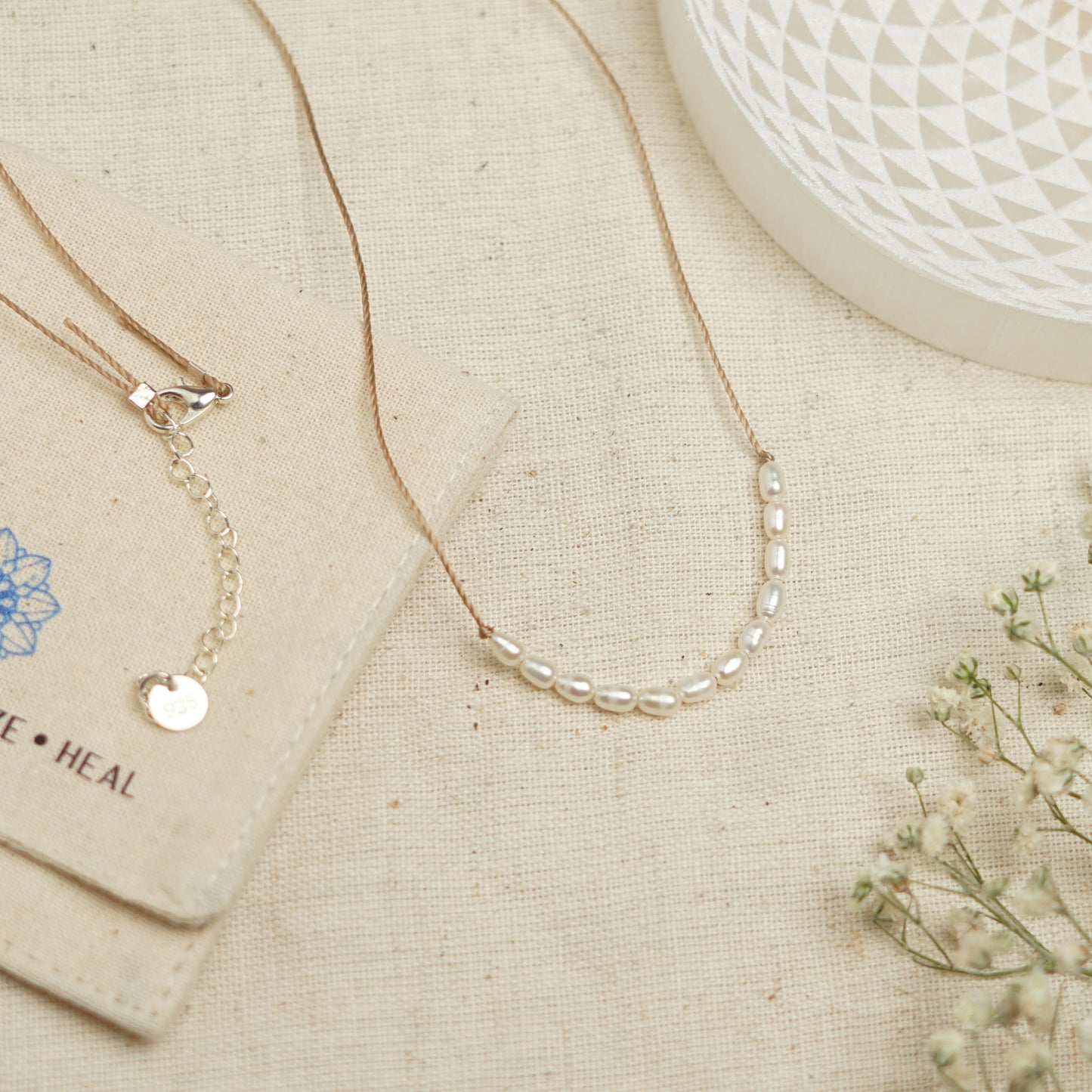 Dainty Pearl and Sterling silver Necklace - June Birthstone