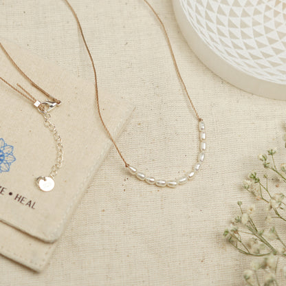 Dainty Pearl and Sterling silver Necklace - June Birthstone