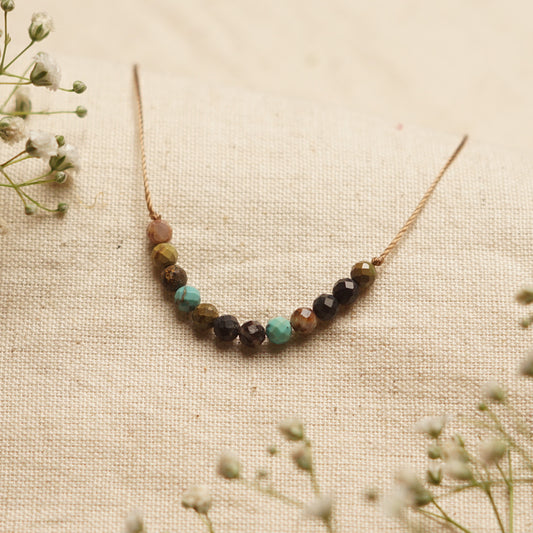 Dainty African Turquoise and Sterling silver Necklace - December Birthstone