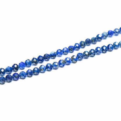 Natural Lapis Lazuli - 4mm Faceted Gemstone strand- Grade AAA