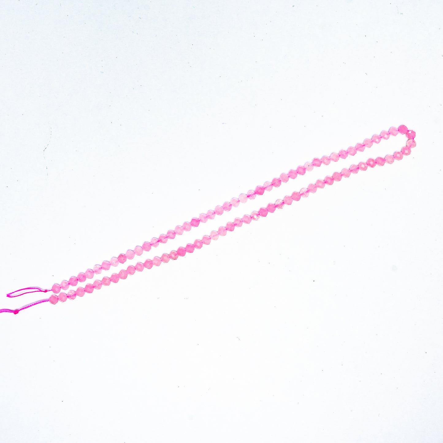 Natural Rose Quartz - 4mm Faceted Gemstone strand- Grade AAA