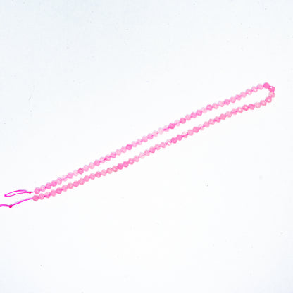 Natural Rose Quartz - 4mm Faceted Gemstone strand- Grade AAA