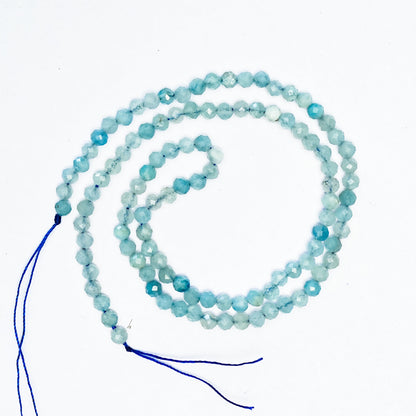 Natural Aquamarine - 4mm Faceted Gemstone beads