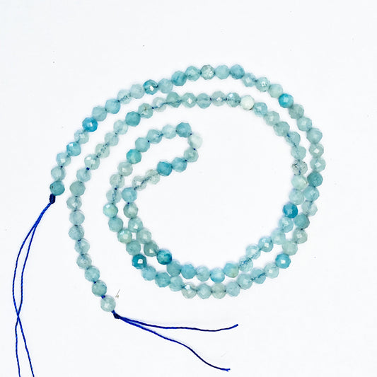 Natural Aquamarine - 4mm Faceted Gemstone beads