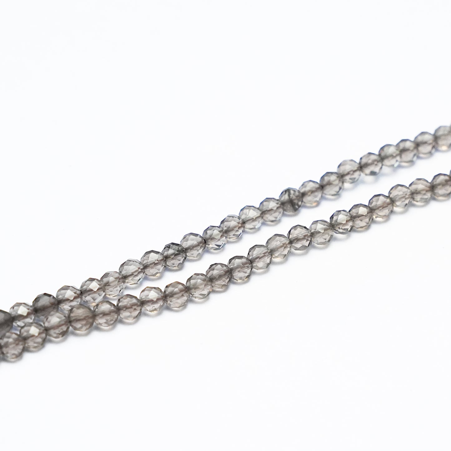 Natural Smoky quartz - 4mm Faceted Gemstone beads - Grade AAA