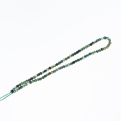 Natural African Turquoise - 4mm Faceted Gemstone strand- Grade AAA