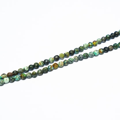 Natural African Turquoise - 4mm Faceted Gemstone strand- Grade AAA