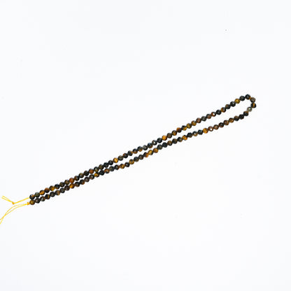 Natural Tigers eye - 4mm Faceted Gemstone strand- Grade AAA